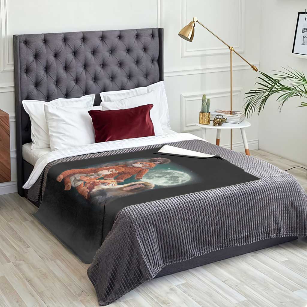 Baby Monkey Punch Throw Blanket Three Punch Moon Orange Toy TS11 Print Your Wear