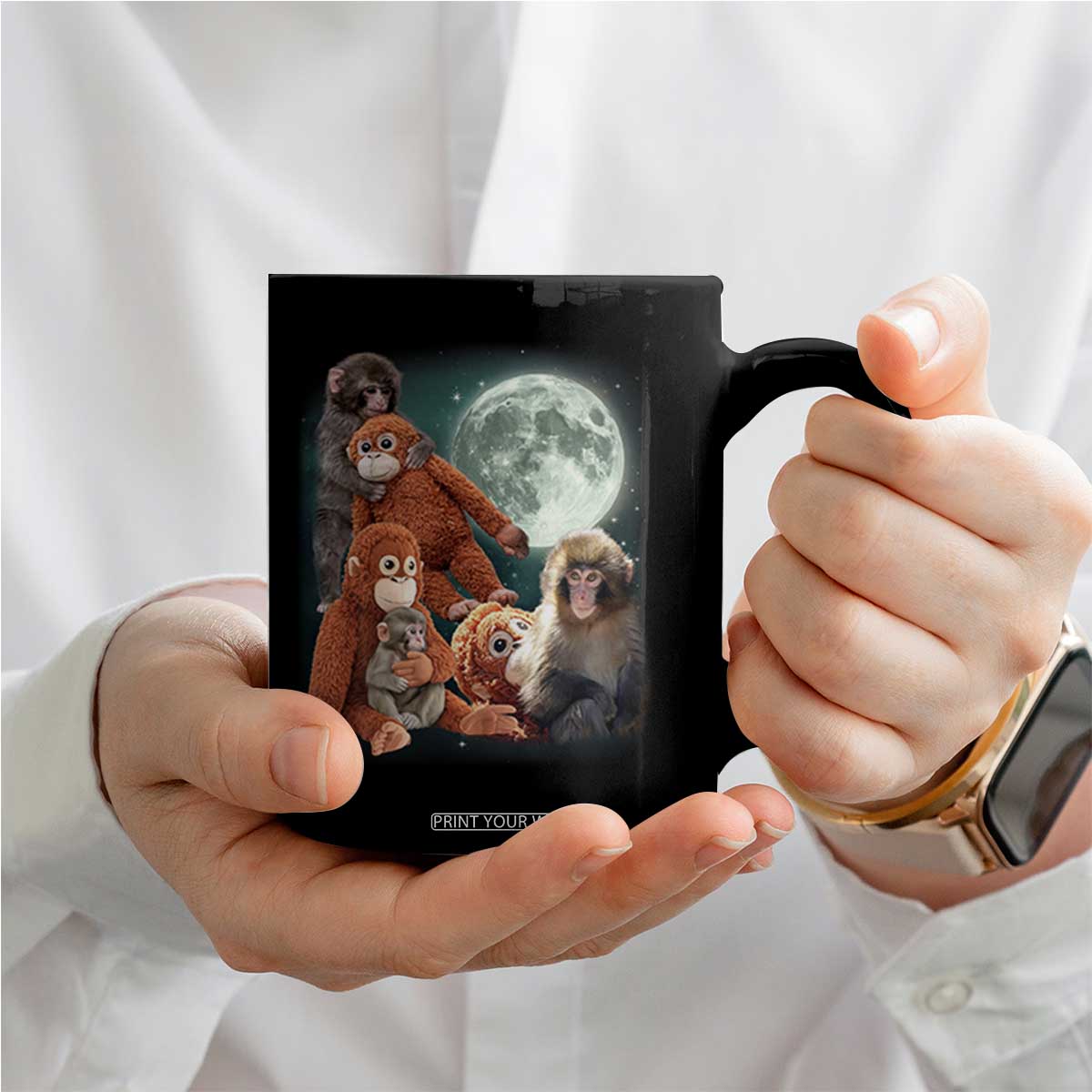 Baby Monkey Punch Coffee Mug Three Punch Moon Orange Toy TS11 Print Your Wear