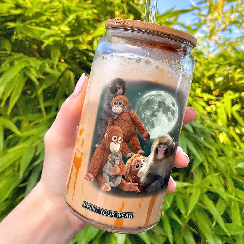 Baby Monkey Punch Glass Can Three Punch Moon Orange Toy TS11 Black Print Your Wear