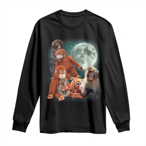 Baby Monkey Punch Long Sleeve Shirt Three Punch Moon Orange Toy TS11 Black Print Your Wear