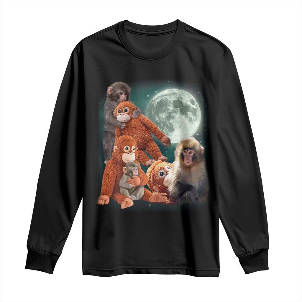 Baby Monkey Punch Long Sleeve Shirt Three Punch Moon Orange Toy TS11 Black Print Your Wear