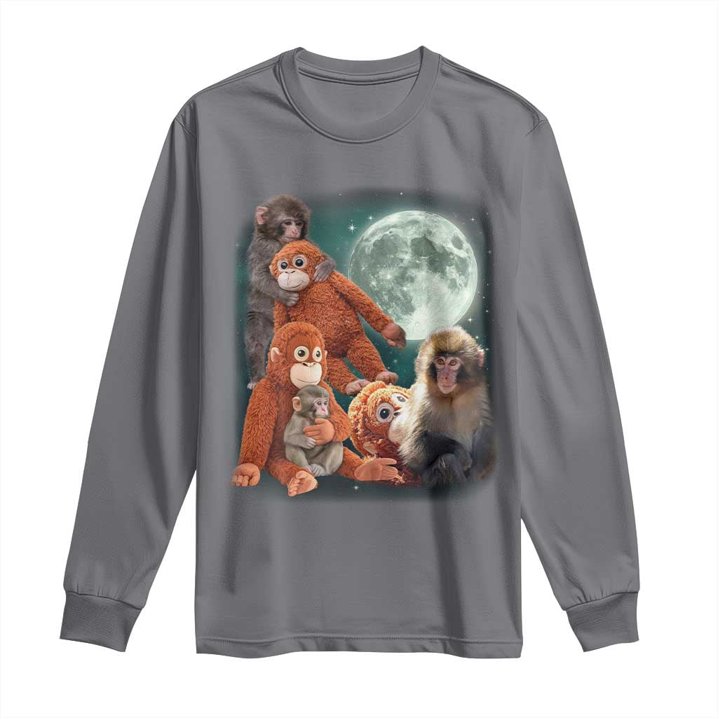 Baby Monkey Punch Long Sleeve Shirt Three Punch Moon Orange Toy TS11 Charcoal Print Your Wear