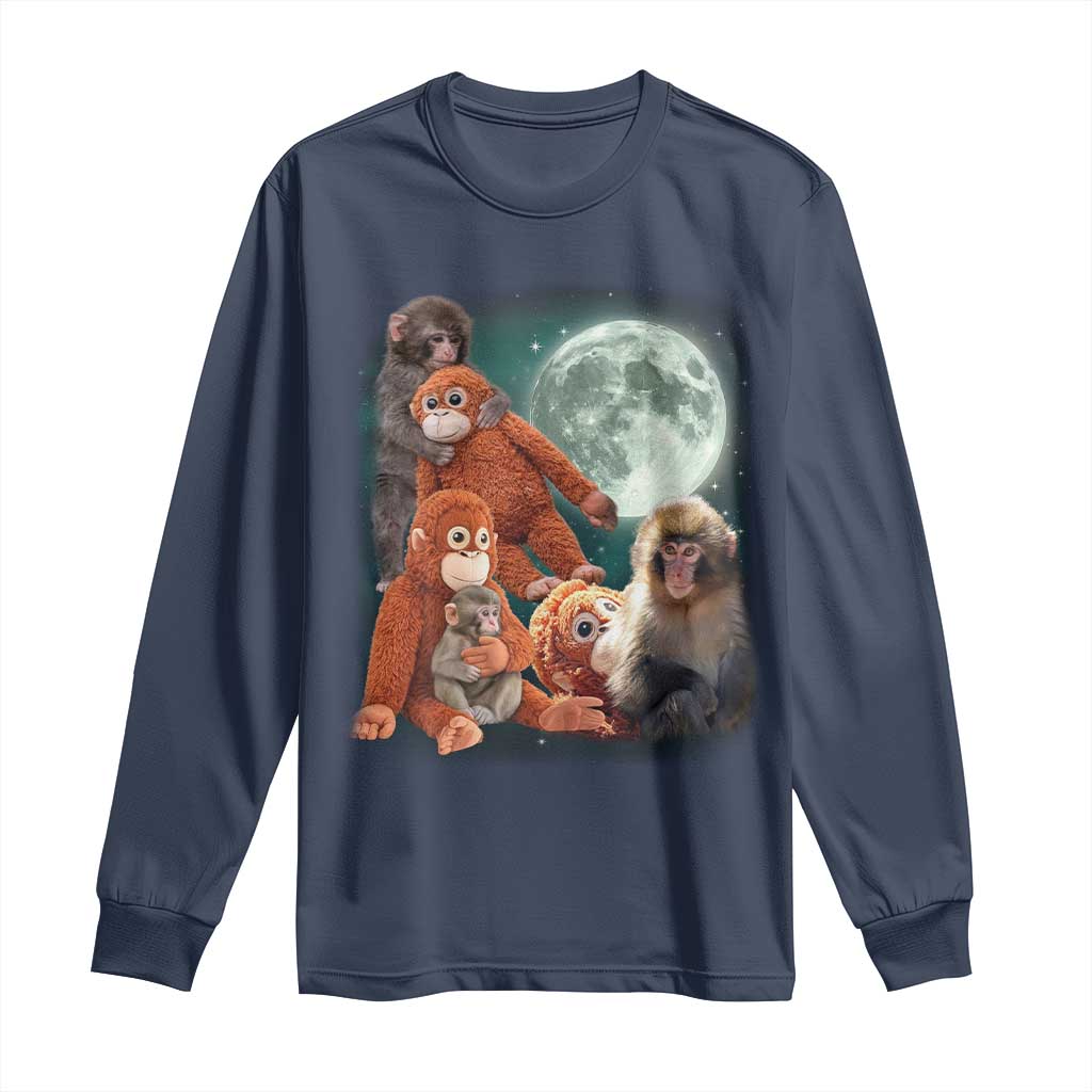 Baby Monkey Punch Long Sleeve Shirt Three Punch Moon Orange Toy TS11 Navy Print Your Wear
