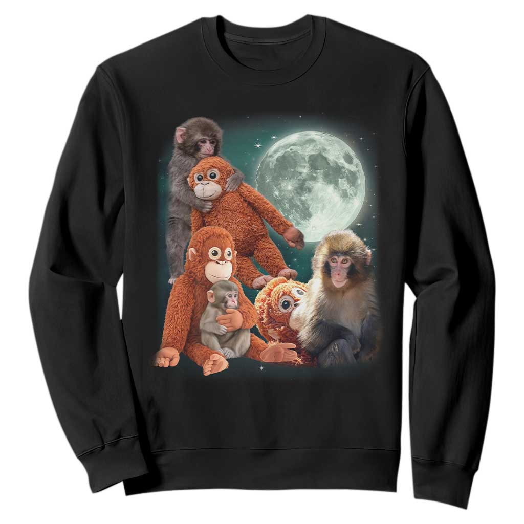 Baby Monkey Punch Sweatshirt Three Punch Moon Orange Toy TS11 Black Print Your Wear