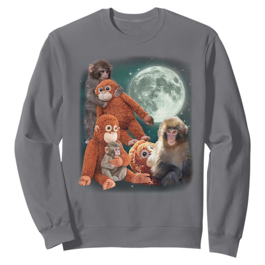 Baby Monkey Punch Sweatshirt Three Punch Moon Orange Toy TS11 Charcoal Print Your Wear