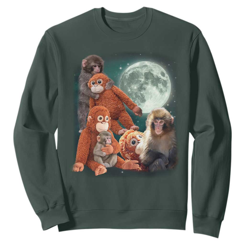 Baby Monkey Punch Sweatshirt Three Punch Moon Orange Toy TS11 Dark Forest Green Print Your Wear