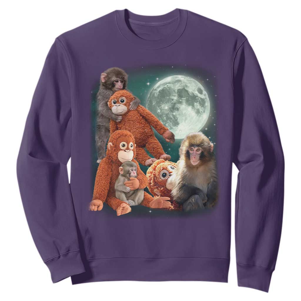 Baby Monkey Punch Sweatshirt Three Punch Moon Orange Toy TS11 Purple Print Your Wear
