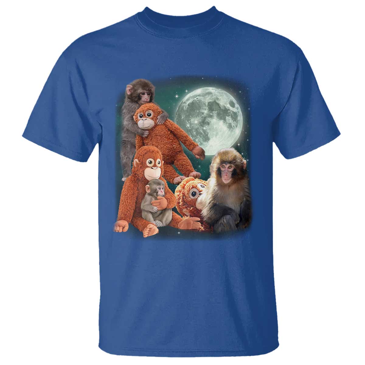 Baby Monkey Punch T Shirt Three Punch Moon Orange Toy TS11 Royal Blue Print Your Wear