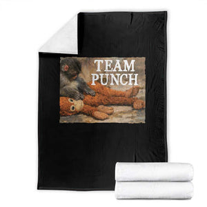 Team Punch Baby Monkey Plush Hugging Meme Throw Blanket TS11 Black Print Your Wear