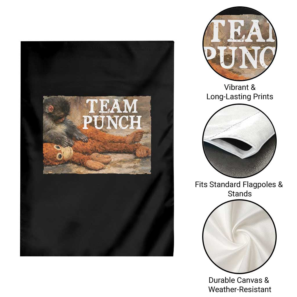 Team Punch Baby Monkey Plush Hugging Meme Garden Flag TS11 Print Your Wear