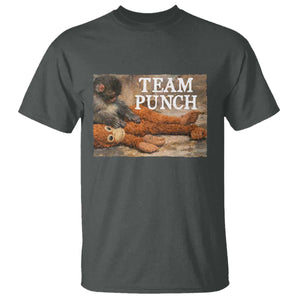 Team Punch Baby Monkey Plush Hugging Meme T Shirt TS11 Dark Heather Print Your Wear