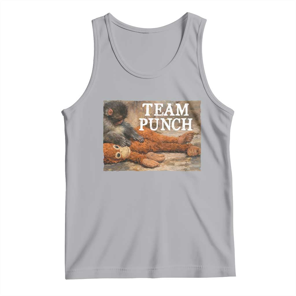 Team Punch Baby Monkey Plush Hugging Meme Tank Top TS11 Athletic Heather Print Your Wear