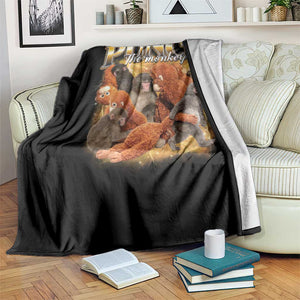 Punch The Monkey Throw Blanket Baby Monkey Punch Plush Hugging 90s Bootleg TS11 Print Your Wear