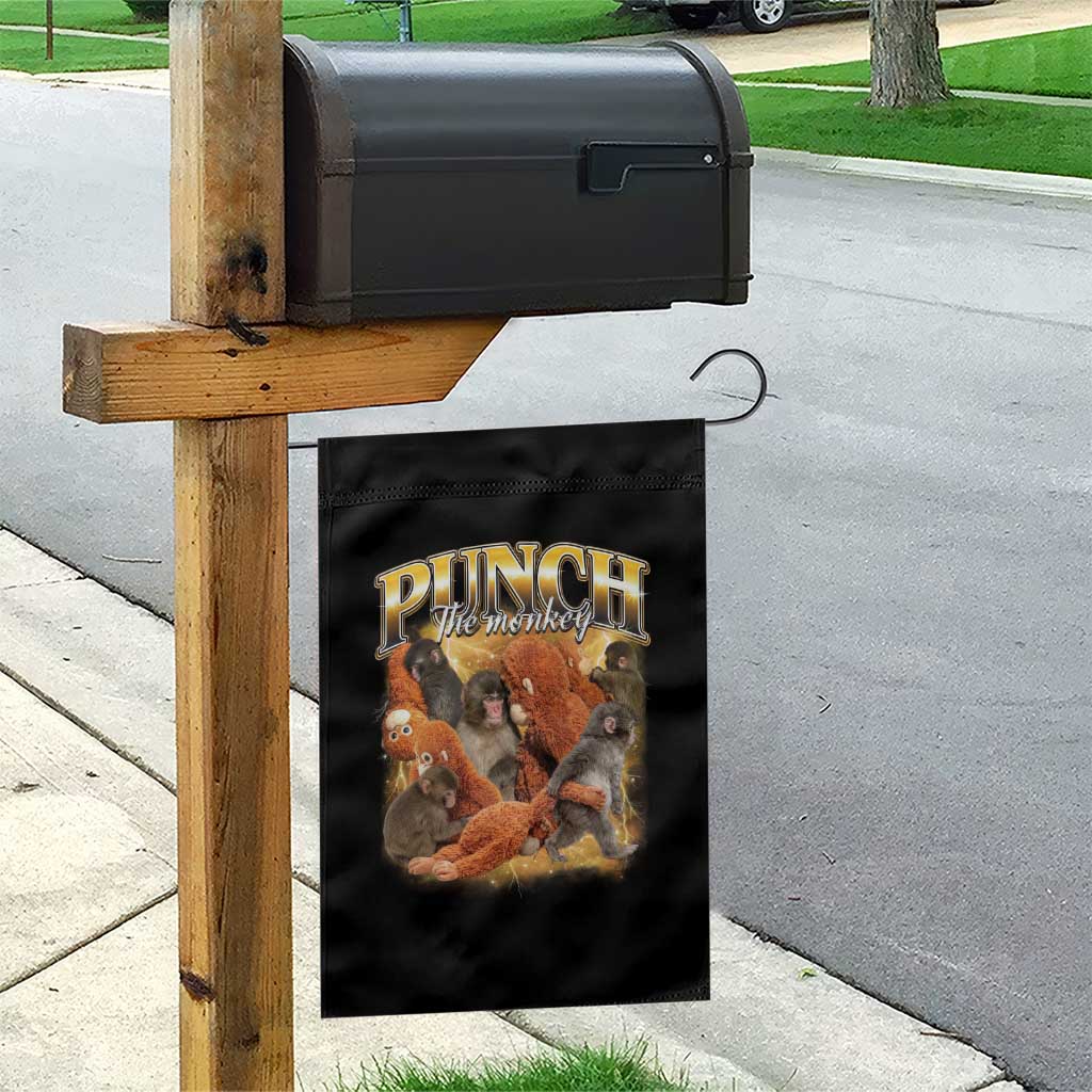 Punch The Monkey Garden Flag Baby Monkey Punch Plush Hugging 90s Bootleg TS11 Print Your Wear