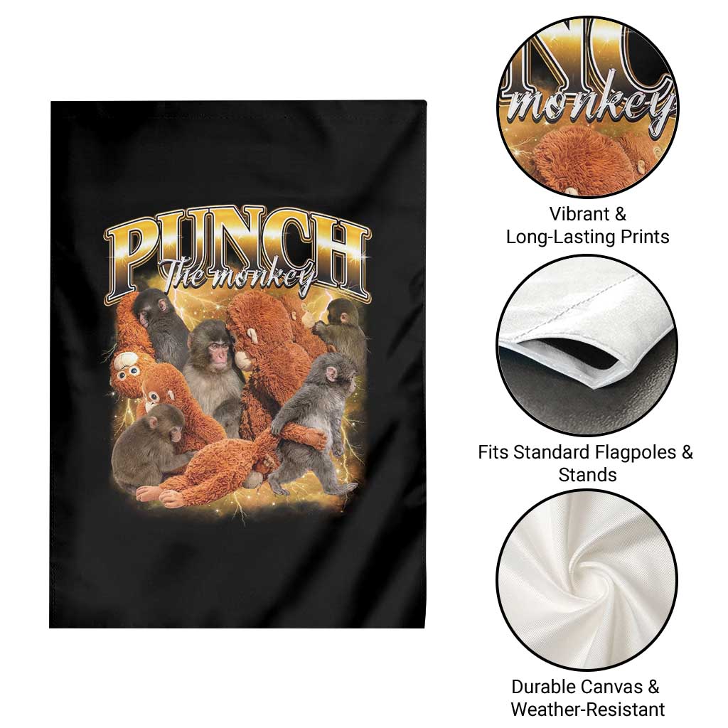 Punch The Monkey Garden Flag Baby Monkey Punch Plush Hugging 90s Bootleg TS11 Print Your Wear
