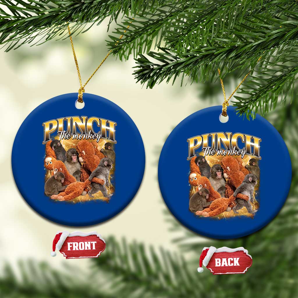 Punch The Monkey Ceramic Ornament Baby Monkey Punch Plush Hugging 90s Bootleg TS11 1pc Blue Print Your Wear