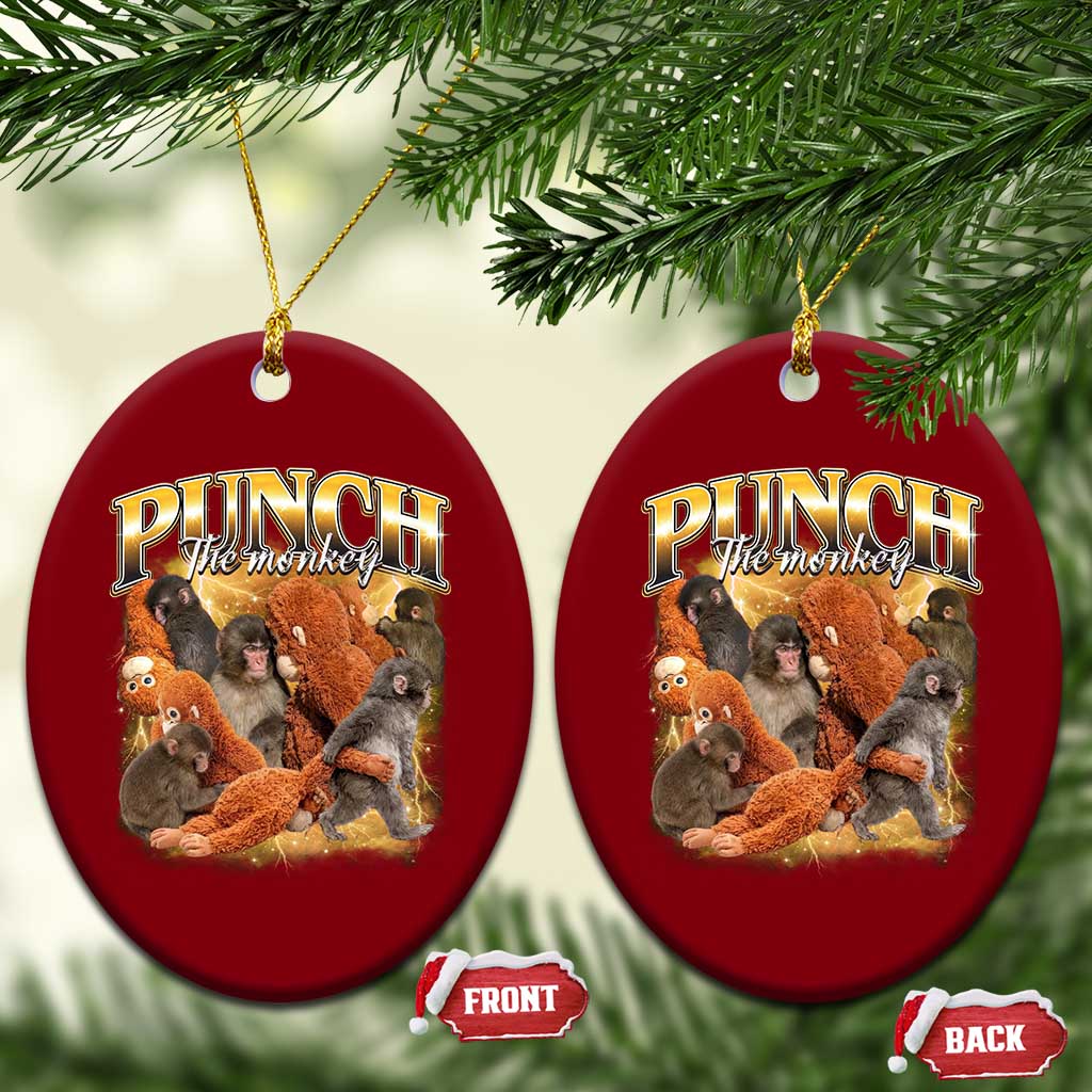 Punch The Monkey Ceramic Ornament Baby Monkey Punch Plush Hugging 90s Bootleg TS11 Print Your Wear