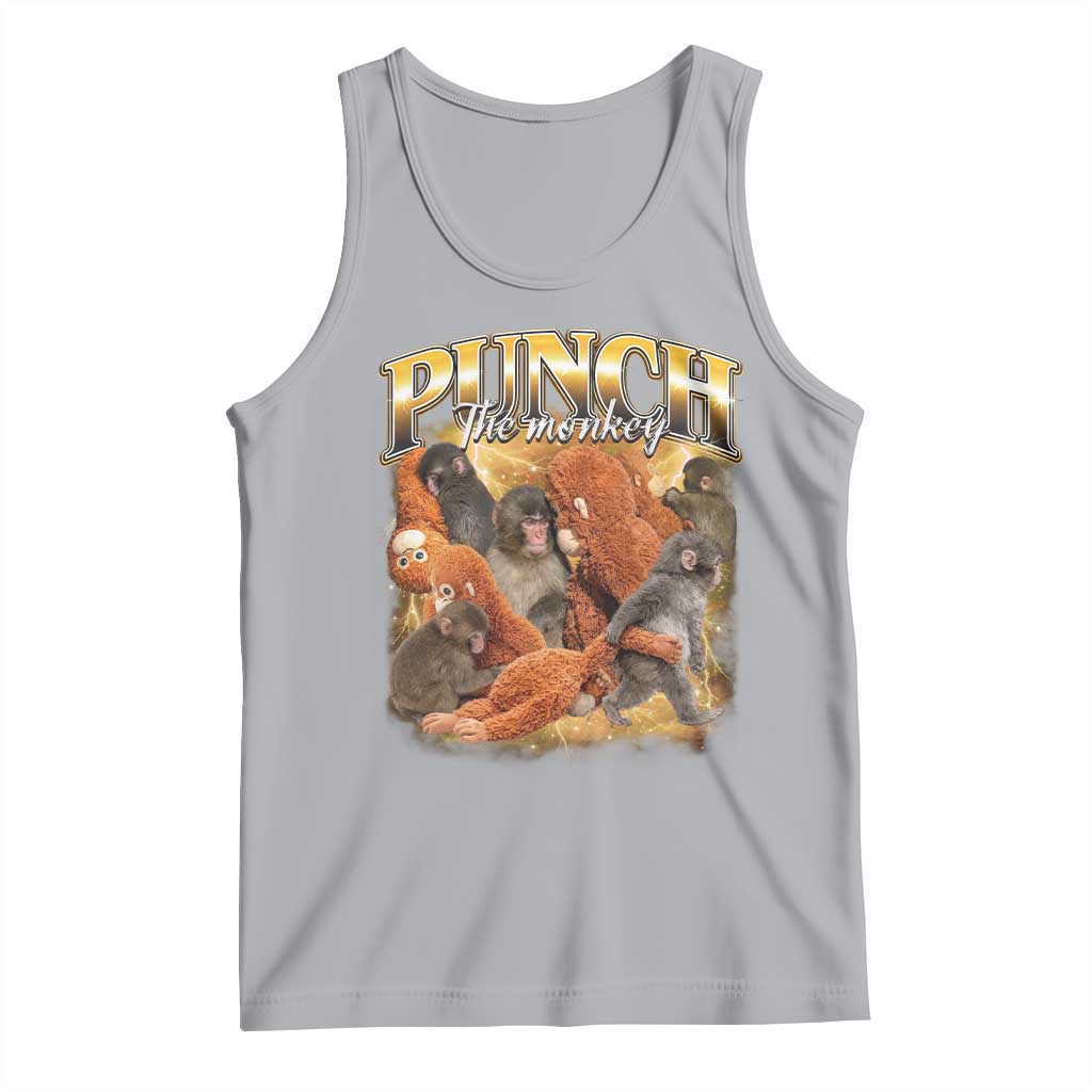 Punch The Monkey Tank Top Baby Monkey Punch Plush Hugging 90s Bootleg TS11 Athletic Heather Print Your Wear