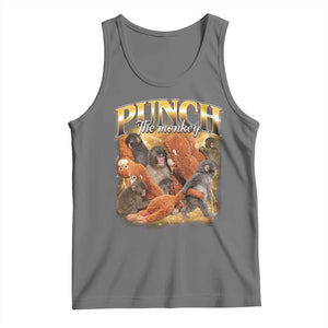 Punch The Monkey Tank Top Baby Monkey Punch Plush Hugging 90s Bootleg TS11 Black Heather Print Your Wear