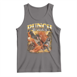 Punch The Monkey Tank Top Baby Monkey Punch Plush Hugging 90s Bootleg TS11 Deep Heather Print Your Wear