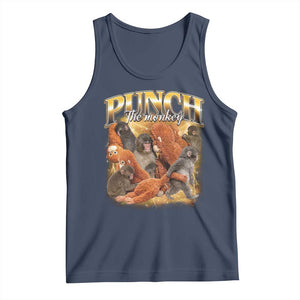 Punch The Monkey Tank Top Baby Monkey Punch Plush Hugging 90s Bootleg TS11 Navy Print Your Wear