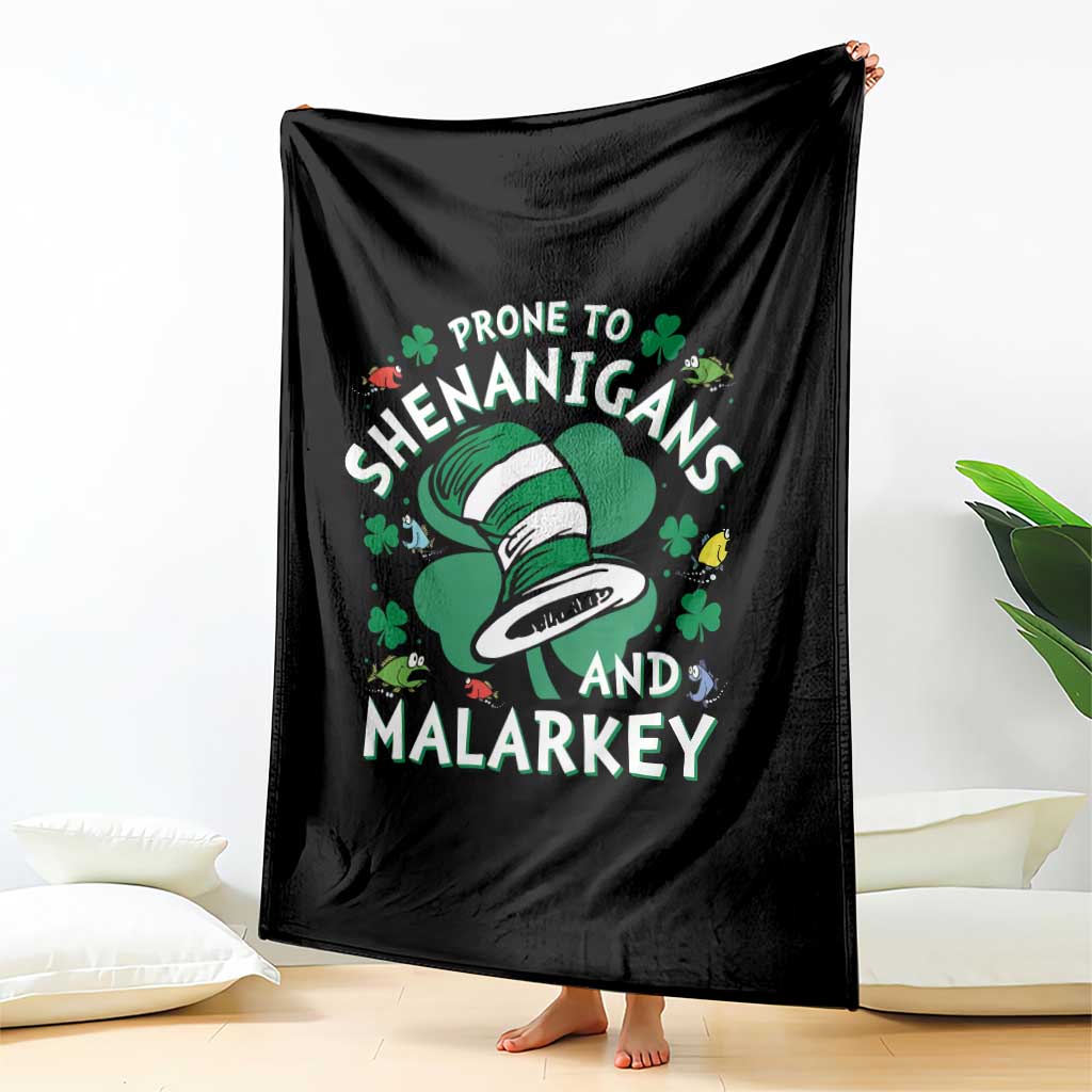 Funny Prone To Shenanigans And Malarkey Throw Blanket St Patricks Day Reading Hat TS11 Print Your Wear
