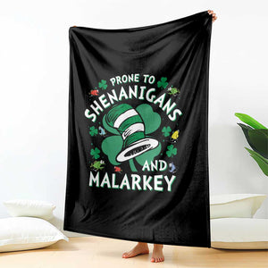 Funny Prone To Shenanigans And Malarkey Throw Blanket St Patricks Day Reading Hat TS11 Print Your Wear