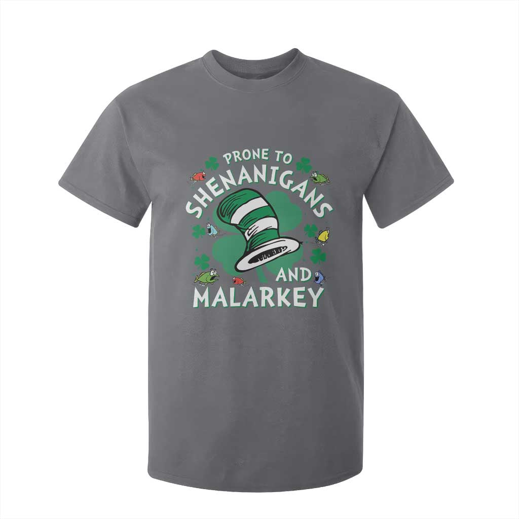 Funny Prone To Shenanigans And Malarkey T Shirt For Kid St Patricks Day Reading Hat TS11 Charcoal Print Your Wear