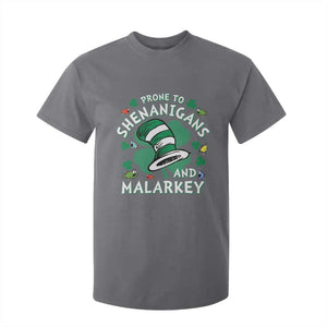 Funny Prone To Shenanigans And Malarkey T Shirt For Kid St Patricks Day Reading Hat TS11 Charcoal Print Your Wear