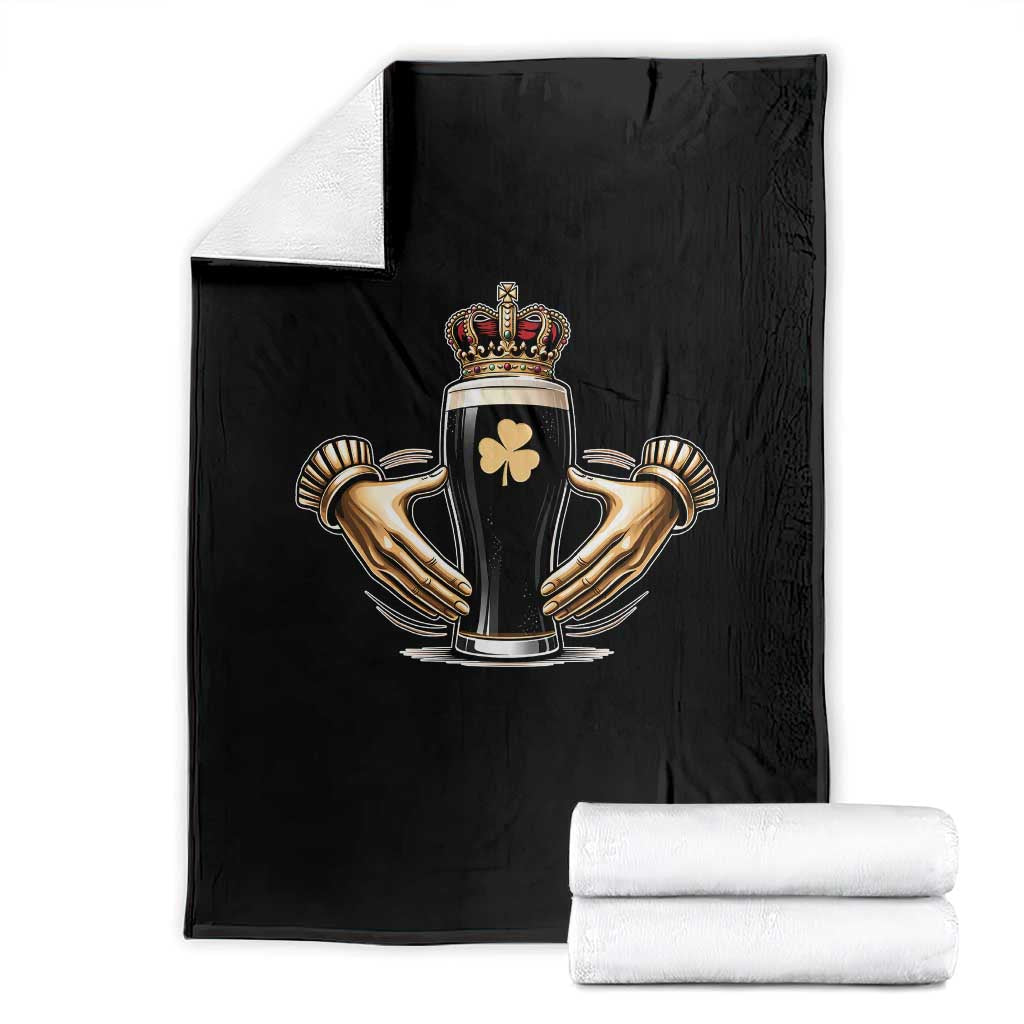 Irish Stout Claddagh Ring Beer Galway Ireland Souvenir Throw Blanket TS11 Black Print Your Wear