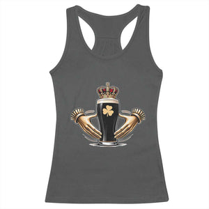 Irish Stout Claddagh Ring Beer Galway Ireland Souvenir Racerback Tank Top TS11 Dark Heather Print Your Wear