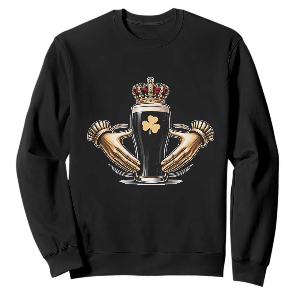 Irish Stout Claddagh Ring Beer Galway Ireland Souvenir Sweatshirt TS11 Black Print Your Wear