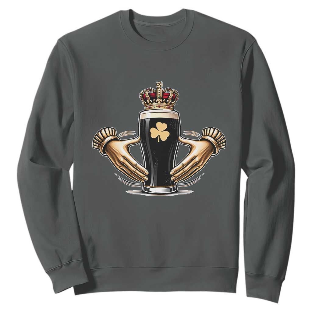 Irish Stout Claddagh Ring Beer Galway Ireland Souvenir Sweatshirt TS11 Dark Heather Print Your Wear