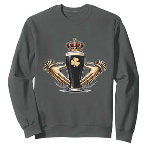 Irish Stout Claddagh Ring Beer Galway Ireland Souvenir Sweatshirt TS11 Dark Heather Print Your Wear