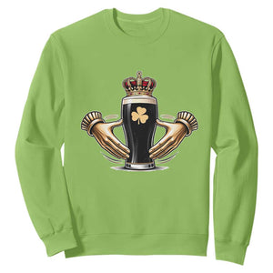 Irish Stout Claddagh Ring Beer Galway Ireland Souvenir Sweatshirt TS11 Lime Print Your Wear