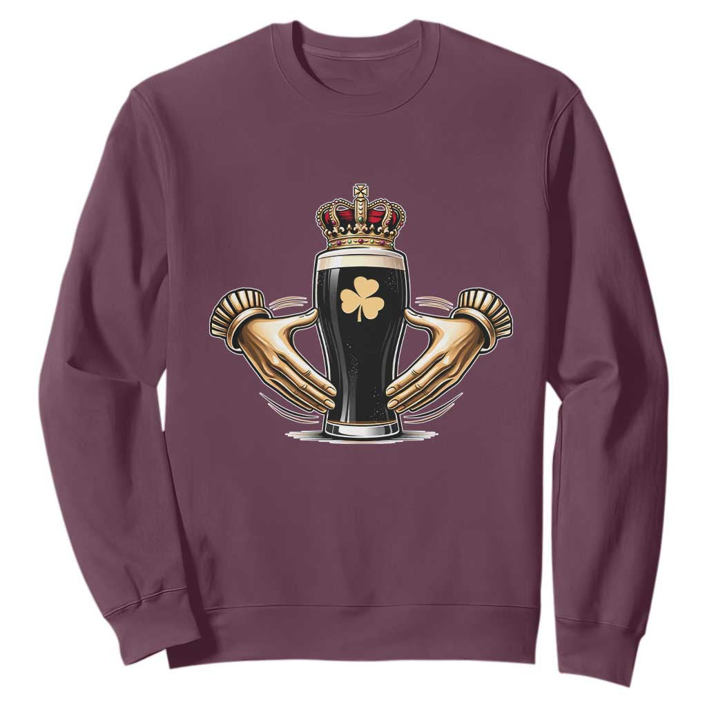Irish Stout Claddagh Ring Beer Galway Ireland Souvenir Sweatshirt TS11 Maroon Print Your Wear