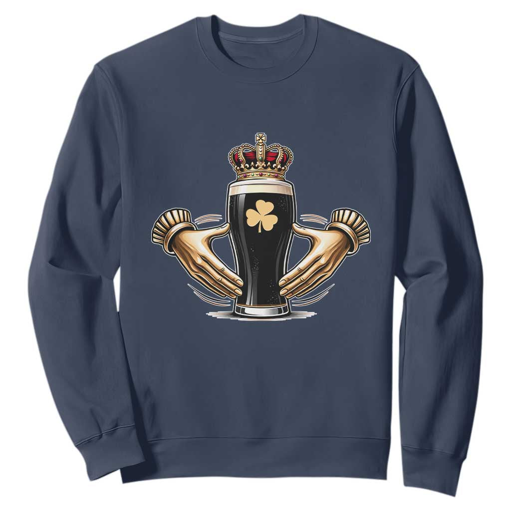 Irish Stout Claddagh Ring Beer Galway Ireland Souvenir Sweatshirt TS11 Navy Print Your Wear