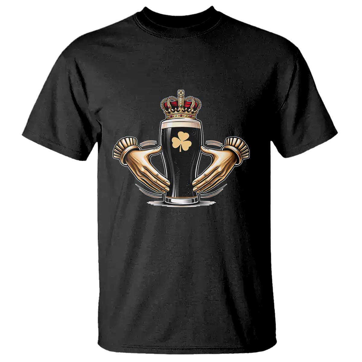 Irish Stout Claddagh Ring Beer Galway Ireland Souvenir T Shirt TS11 Black Print Your Wear