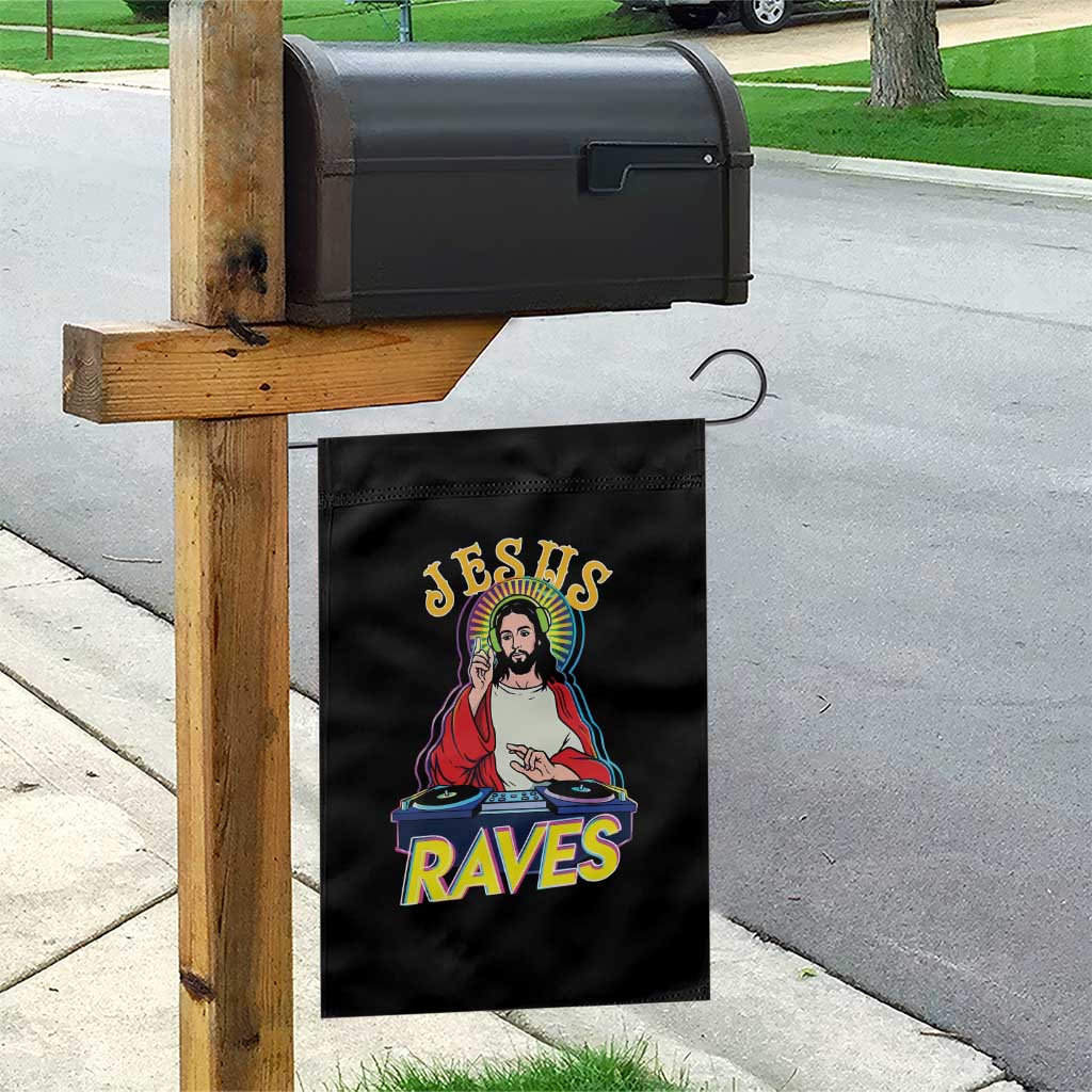Funny Jesus DJ Raves Techno EDM Party Garden Flag TS11 Print Your Wear
