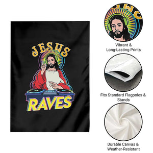 Funny Jesus DJ Raves Techno EDM Party Garden Flag TS11 Print Your Wear