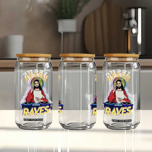 Funny Jesus DJ Raves Techno EDM Party Glass Can TS11 Print Your Wear