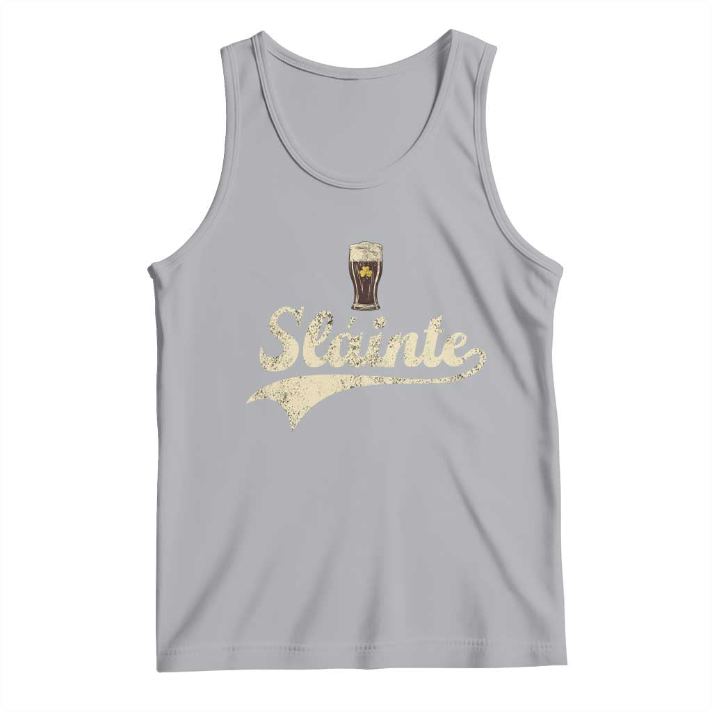 Funny Slainte Cheers Stout Beer Irish Shamrock St Patrick's Day Tank Top TS11 Athletic Heather Print Your Wear