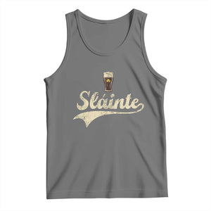 Funny Slainte Cheers Stout Beer Irish Shamrock St Patrick's Day Tank Top TS11 Black Heather Print Your Wear