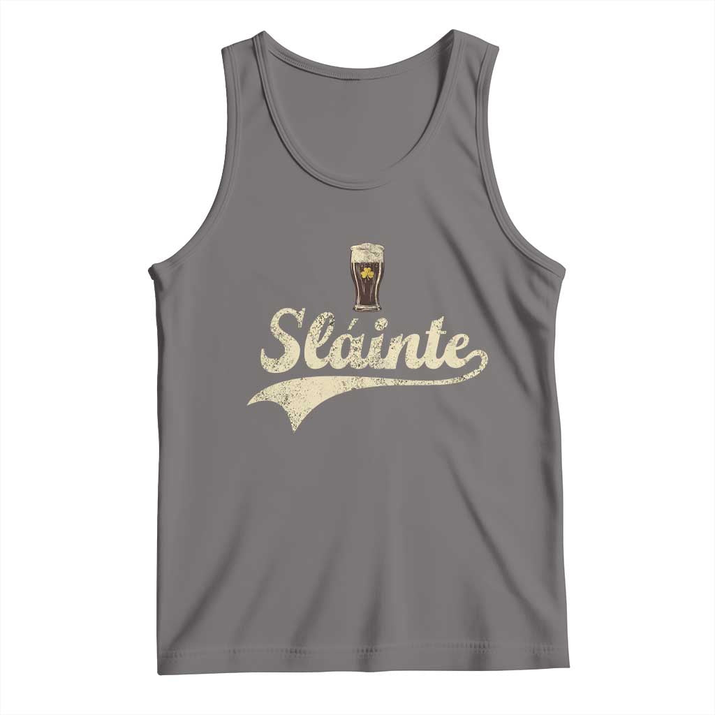 Funny Slainte Cheers Stout Beer Irish Shamrock St Patrick's Day Tank Top TS11 Deep Heather Print Your Wear
