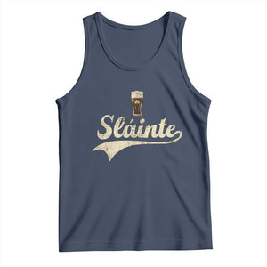 Funny Slainte Cheers Stout Beer Irish Shamrock St Patrick's Day Tank Top TS11 Navy Print Your Wear