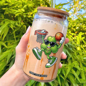 Funny 67 Meme Six Seven Basketball Shamrock St Patricks Day Glass Can TS11 Black Print Your Wear
