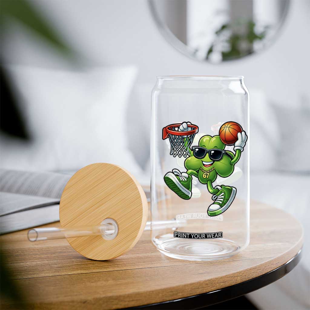 Funny 67 Meme Six Seven Basketball Shamrock St Patricks Day Glass Can TS11 Print Your Wear