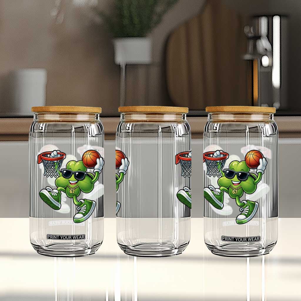 Funny 67 Meme Six Seven Basketball Shamrock St Patricks Day Glass Can TS11 Print Your Wear