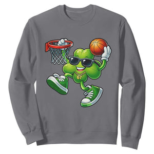 Funny 67 Meme Six Seven Basketball Shamrock St Patricks Day Sweatshirt TS11 Charcoal Print Your Wear