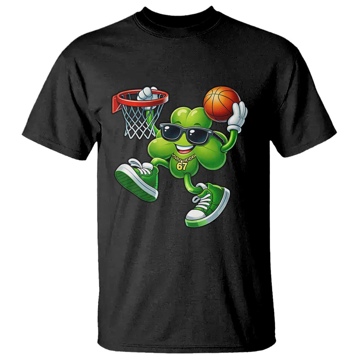 Funny 67 Meme Six Seven Basketball Shamrock St Patricks Day T Shirt TS11 Black Print Your Wear